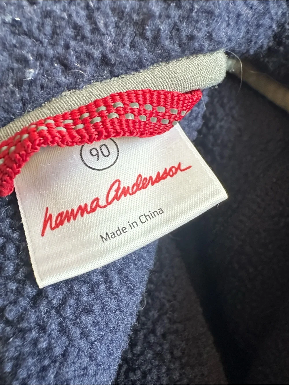 Hanna Andersson Navy Blue Fleece Sherpa Jacket Red Zippers 3 Children’s Kids